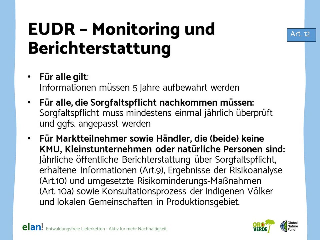 EUDR Monitoring und Berichterstattung